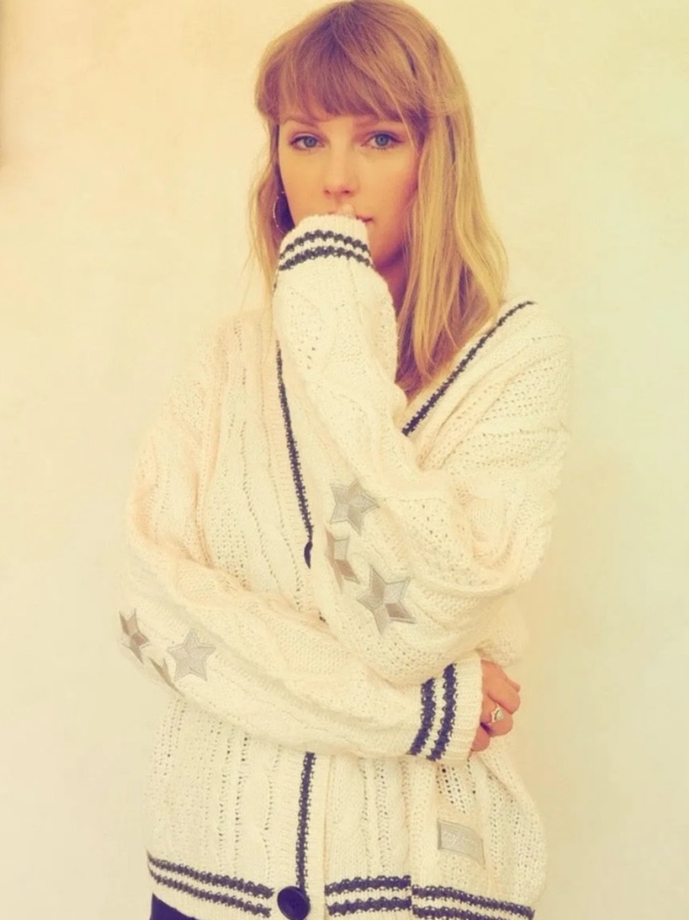 Taylor Swift Folklore Cardigan Sweater Original Cream Taylor Swift Patch XS/S